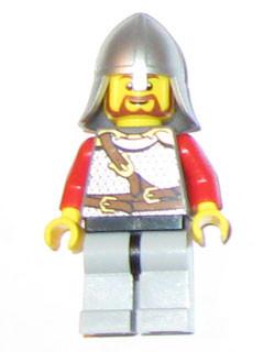 LEGO Minifigure-Kingdoms - Lion Knight Scale Mail with Chest Strap and Belt, Helmet with Neck Protector, Brown Beard Rounded-Castle / Kingdoms-CAS450-Creative Brick Builders